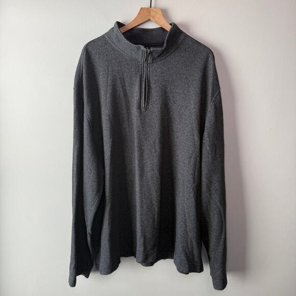 Van Heusen Men's Half Zip Pullover Sweater Top Dark Gray Size 4XLT - Picture 1 of 5